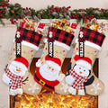 DEMIUKO 3PCS Christmas Stockings with Name Tags Snowman Santa Penguin F6894