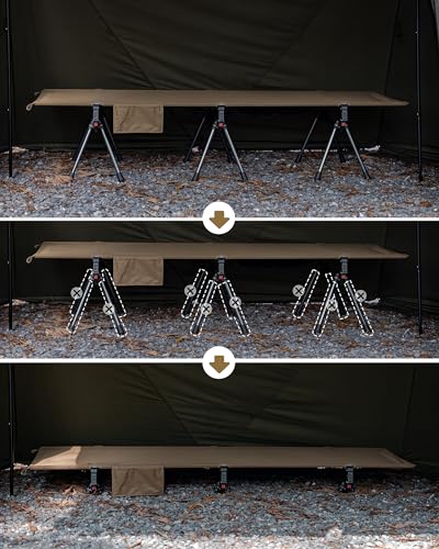 OneTigris SUPRANUBIS Camping Cot, Height Adjustable, Portable Folding Bed R56991