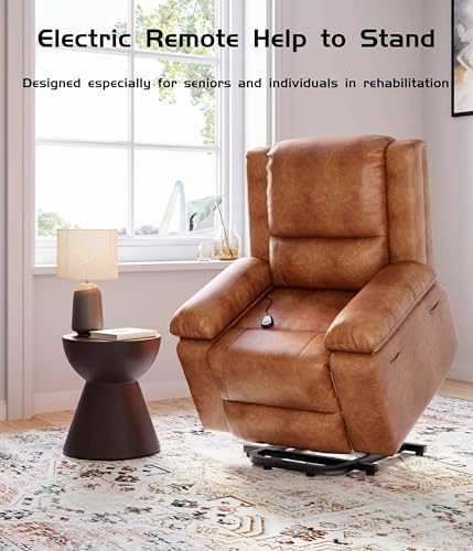 GarveeHome Power Lift Recliner Chair with Heat and Massage, Faux PU, for Elderly I162