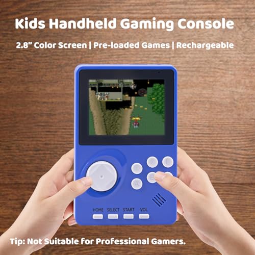 Kids Handheld Video Game Console with 100 Built-in 16-bit Games, Light Blue G319