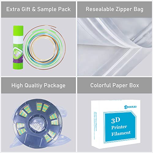 MIKA3D Bicolor Silk PLA 3D Printer Filament Bundle, 1.75mm, 6 Spools V5573