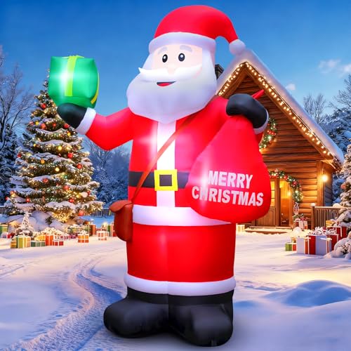14 FT Christmas Inflatables Santa Claus Outdoor Decoration with LED Lights T4407