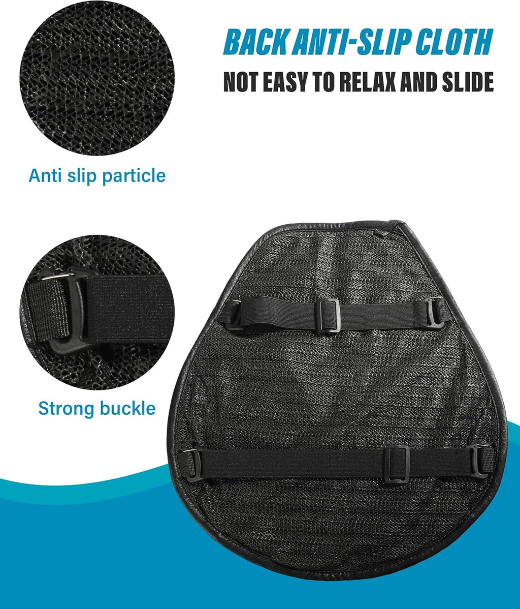 Universal Motorcycle Gel Seat Cushion with 3D Honeycomb Breathable Cover J67620