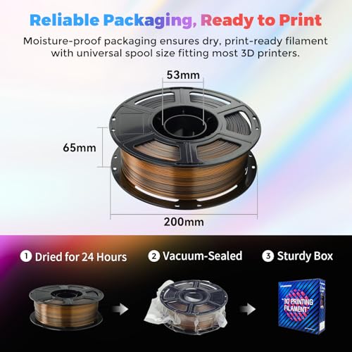 FLASHFORGE Silk PLA Filament 1.75mm, 1kg Spool V8381