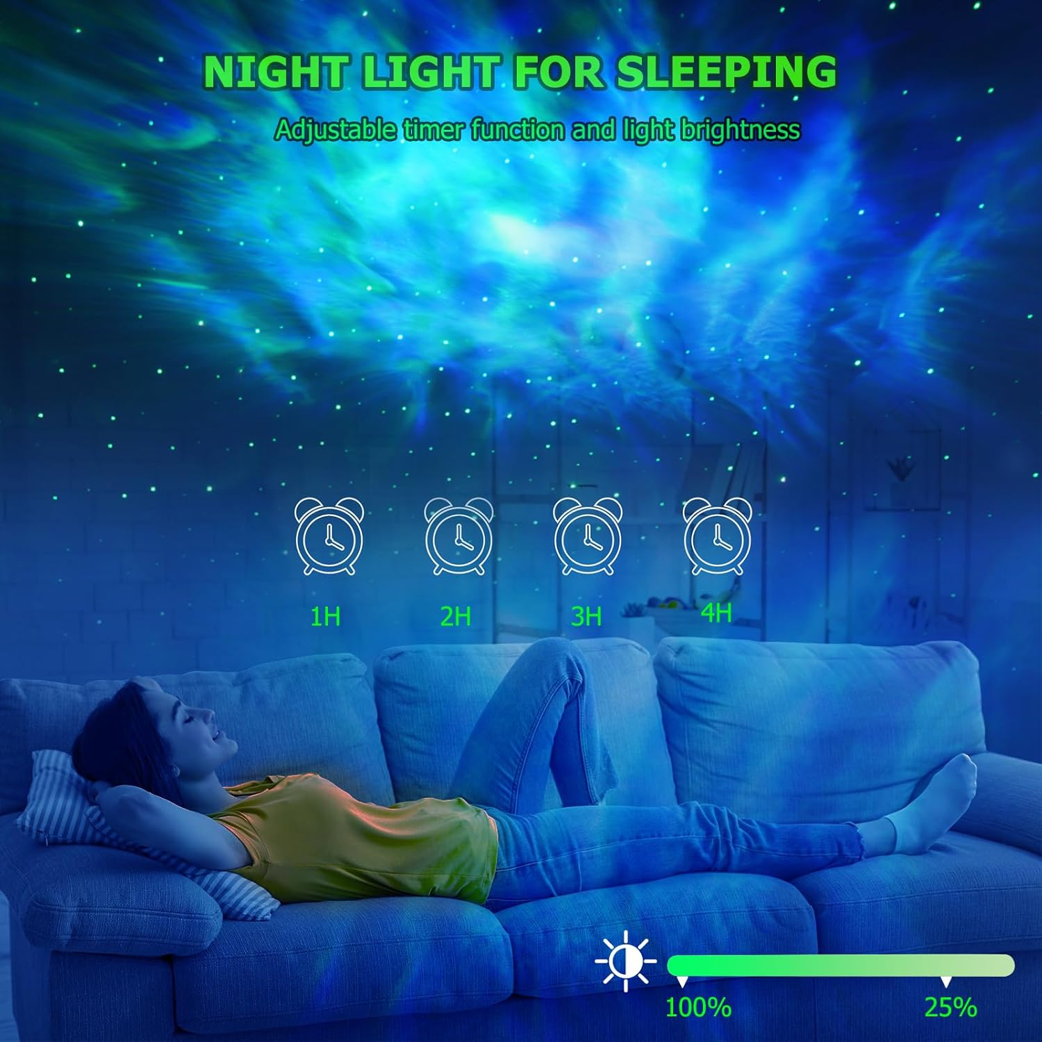 Galaxy Projector Star Night Light with Remote and Timer L1219