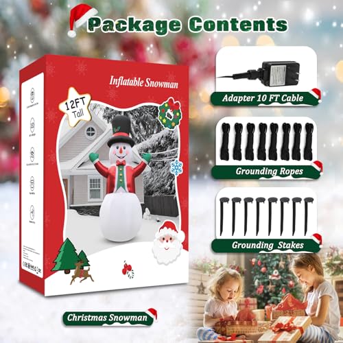 8 FT Christmas Inflatables Santa Claus with Gifts Bag, LED Light, Outdoor Decor F2174