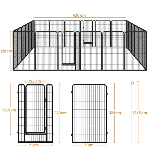 Yaheetech Dog Playpen Outdoor 40 Inch 8 Panels Metal Pet Fence I4784