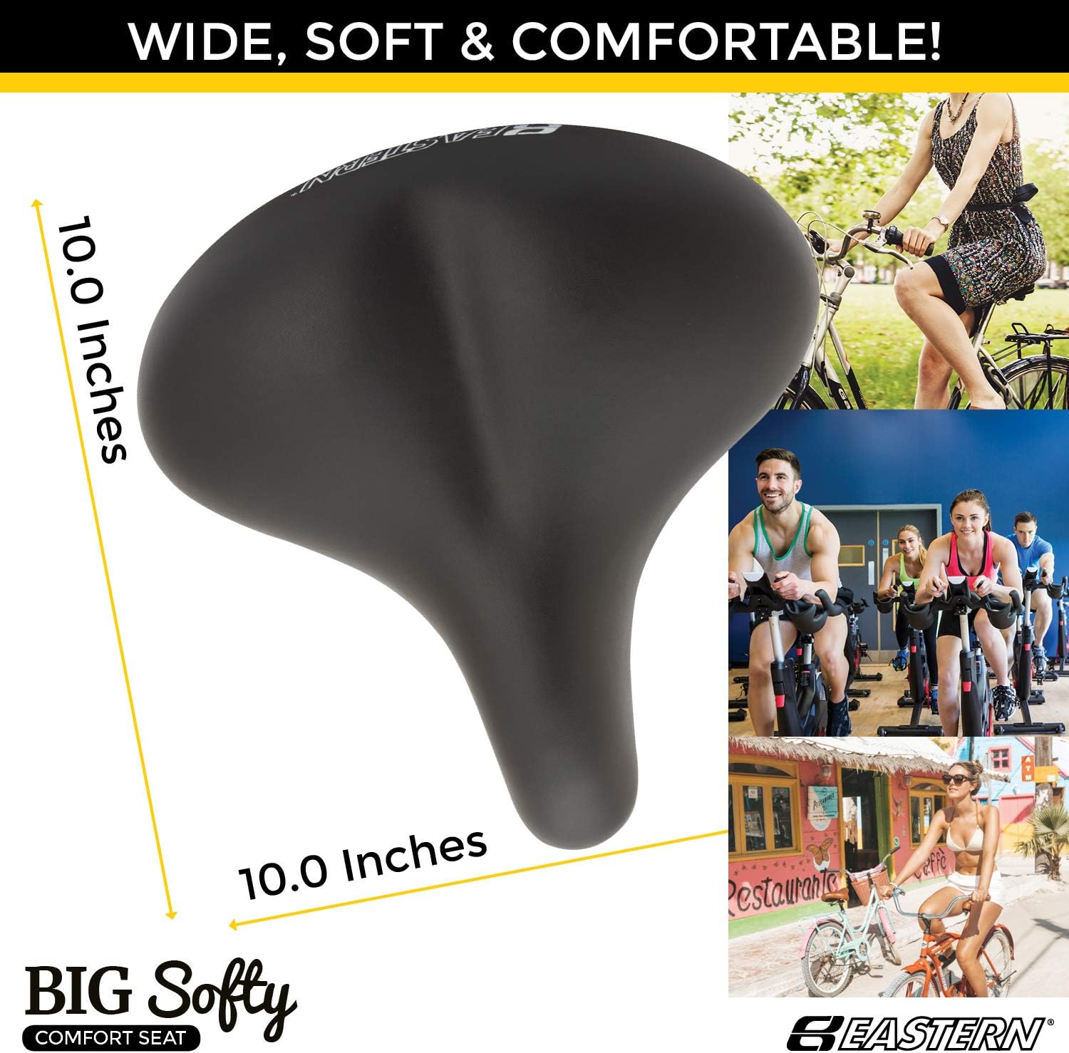 Big Soft Cushion Bike Seat for Seniors Indoor Spin Stationary Exercise Bikes O78650