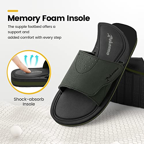 Men's Adjustable Athletic Slide Sandals with Memory Foam A521422