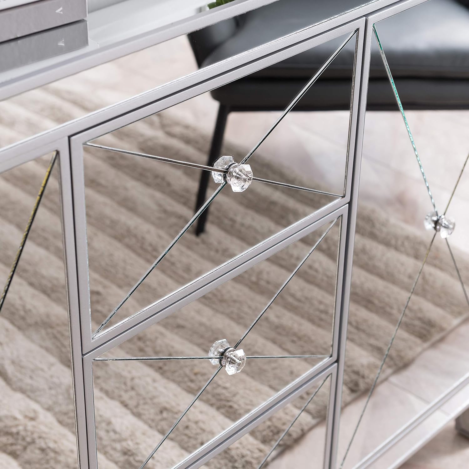 SEI Furniture Mirage Mirrored 3 Drawer Cabinet P358095