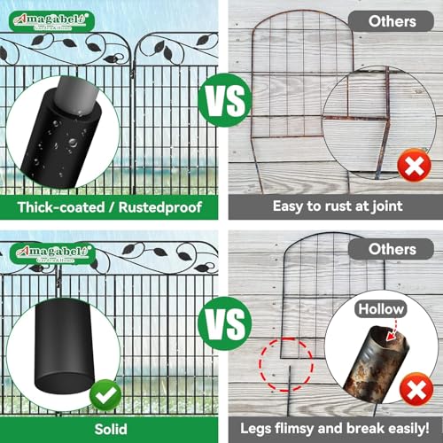 AMAGABELI GARDEN & HOME 4 Pack Decorative Garden Fence Panels Black U28786