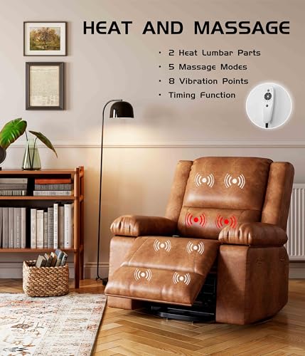 GarveeHome Power Lift Recliner Chair with Heat and Massage, Faux PU, for Elderly I162