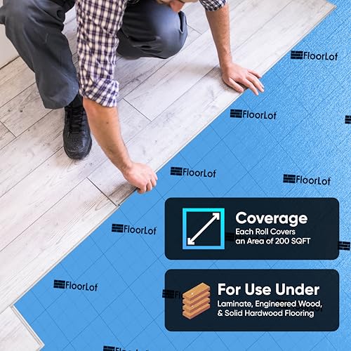BlueStep Underlayment with Moisture Barrier for Laminate and Wood Floors E285095