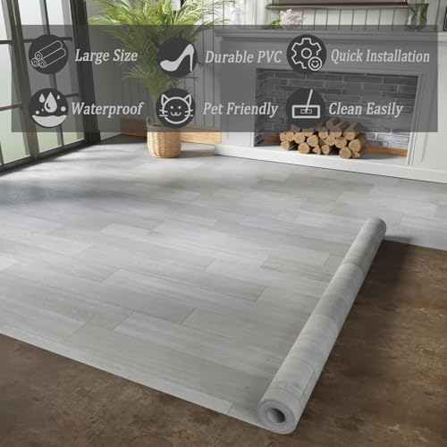 Oxdigi Vinyl Flooring Roll 32 sq.ft Natural Oak K971193
