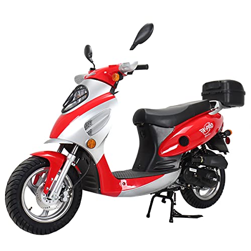 X-PRO Oahu 50cc Moped with 10" Aluminum Wheels, Red Y334268