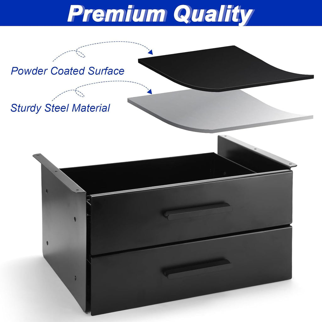 Under Desk Drawer Storage 16x12x8 Inch Pull Out Organizer, Black M7269