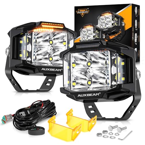 Auxbeam V-MAX Series 72W LED Pod Driving Lights with Amber DRL M188641