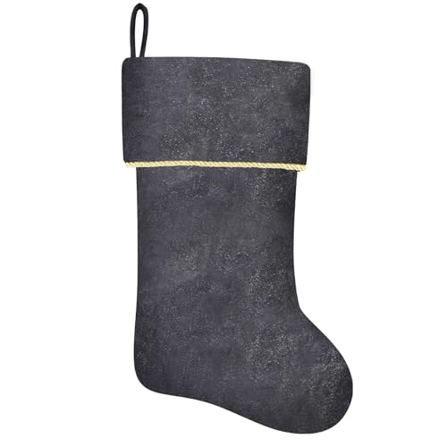 20 Inches Initial Monogram Blue Velvet Christmas Stocking with Gold Trim U394