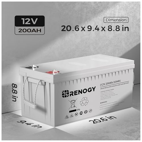 Renogy Deep Cycle AGM 12V 100Ah Battery for RV, Marine, Off-Grid D811836