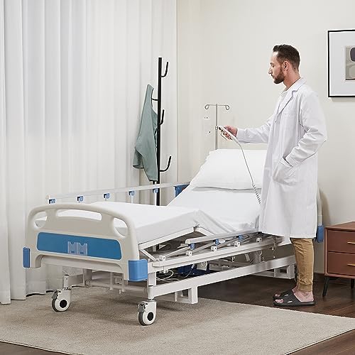 Electric Hospital ICU Bed with Mattress & IV Pole S6714