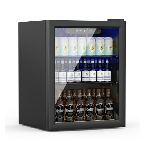 Compact Freestanding Beverage Refrigerator and Skincare Fridge, 0.9 Cu Ft Mini Fridge N768451