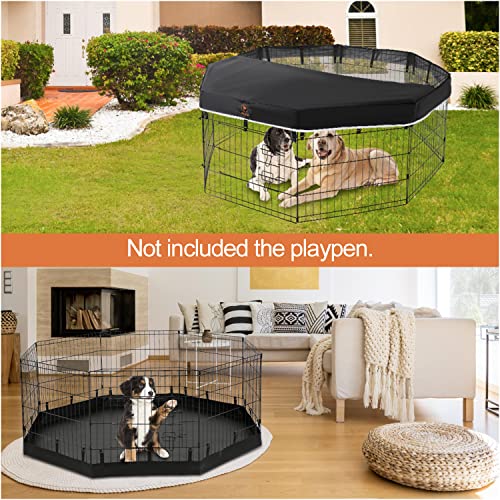 PJYuCien Dog Playpen - Metal Foldable Exercise Pen with Bottom Pad for Small Medium Pets C352