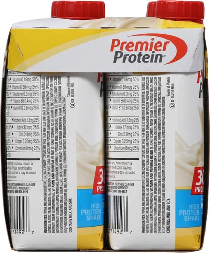Premier Protein 30g Shakes Bananas and Cream, 44 Fl Oz, Pack of 4 R70333