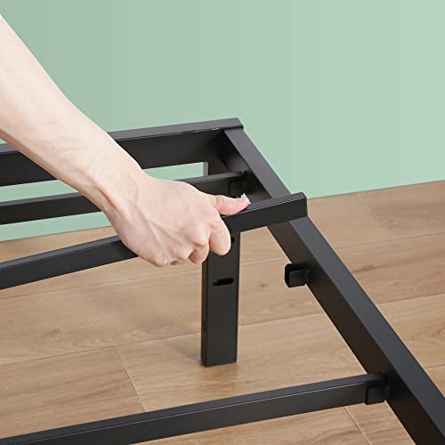 PrimaSleep 18 Inch Heavy Duty Steel Slat Bed Frame, Full, Black P73898