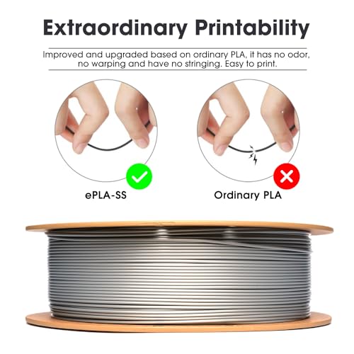 eSUN PLA Basic Filament 1.75mm, 3D Printer Filament, 1KG Spool, Black B3638