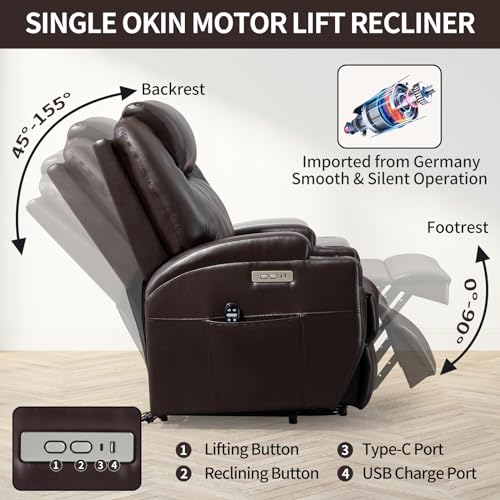 Power Lift Recliner Chair for Elderly with Heat and Massage, Black S324855