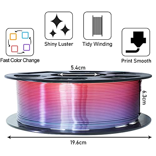 MIKA3D Bicolor Silk PLA 3D Printer Filament Bundle, 1.75mm, 6 Spools V5573