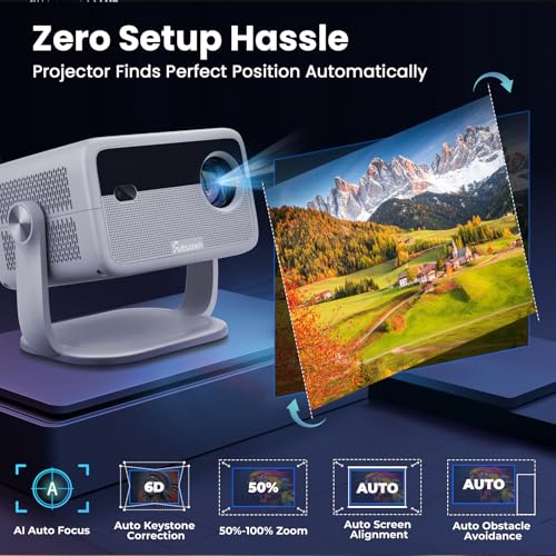 Netflix Officially Licensed Smart Projector with WiFi and Bluetooth, 1080P 4K Support J441426