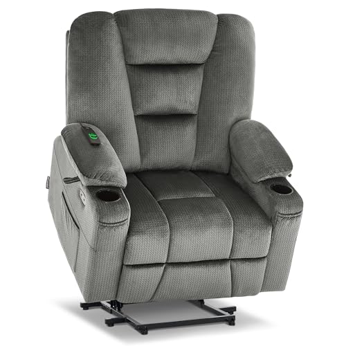 MCombo Small Power Lift Recliner Chair with Massage and Heat, Brown N356790