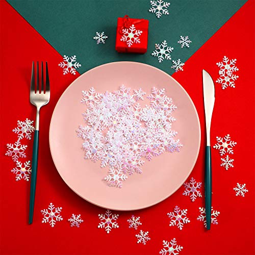 1600 Pieces 3 Size Snowflake Glitter Confetti for Christmas Party Table Decor P404201