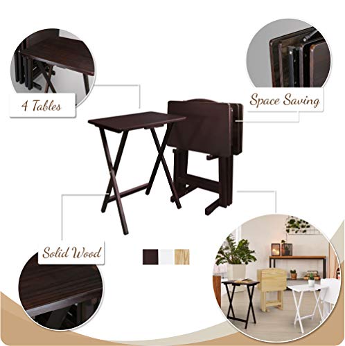 Casual Home 5 Piece Tray Table Set, Espresso U4669