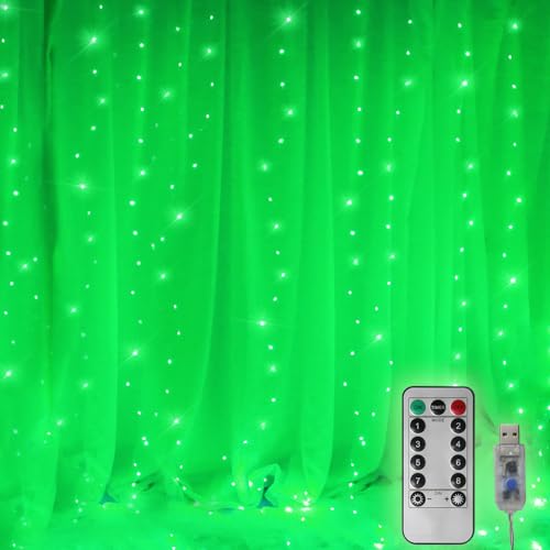 300 LED Curtain Christmas String Lights with Remote Control USB Power for Bedroom Home Decor K9828