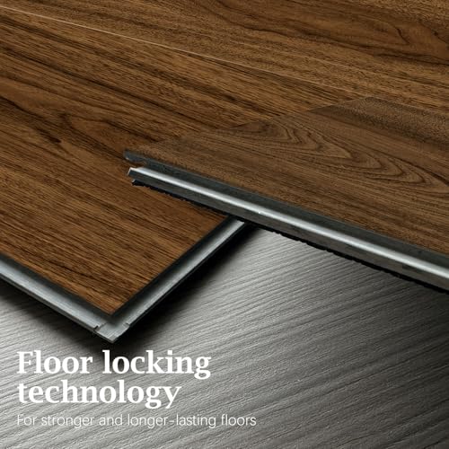 Interlocking Luxury Vinyl Flooring Wood-Look Planks SPC Rigid Core Waterproof Hickory Q852539