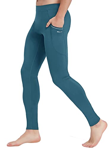 Willit Men's Active Yoga Leggings Pants Running Dance Tights with Pockets Cycling Workout Pants Quick Dry