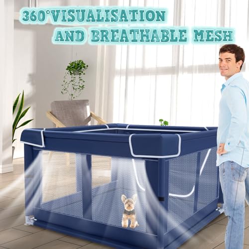 42x42x25.6 Inches Puppy Playpen with Gate for Small Dogs Indoor & Outdoor G192
