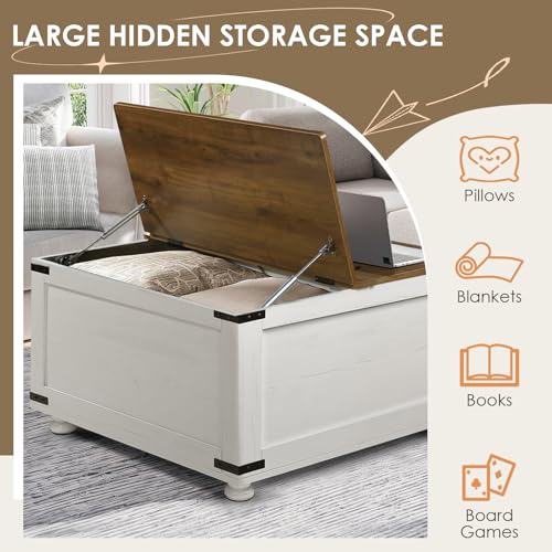 Farmhouse Lift Top Coffee Table with Hidden Storage, Black X163414