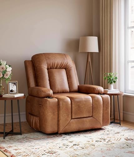 GarveeHome Power Lift Recliner Chair with Heat and Massage, Faux PU, for Elderly I162