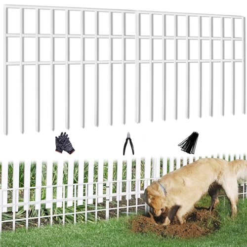 Animal Barrier Fence 42.5ft x 13in, 30 Panels No Dig Garden Fence for Dog Rabbit W8104