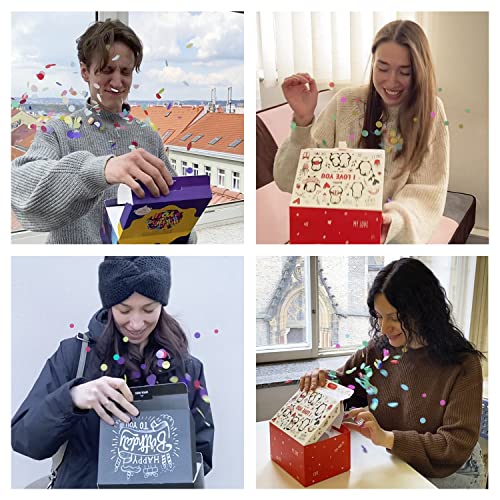 FETTIPOP Merry Christmas Exploding Confetti Gift Box, Pop Up Surprise, Prank Gift Wrapping Idea E58876