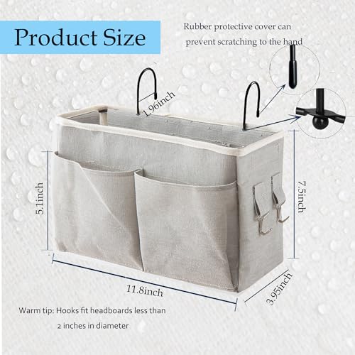 Bedside Caddy Hanging Storage Organizer for Bunk and Hospital Beds, Grey Q16610