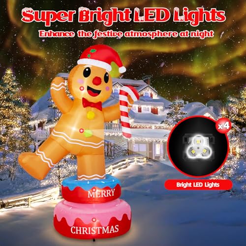 B&D 12FT Giant Christmas Inflatables Snowman Outdoor Decorations with Rotating LED Lights B36000