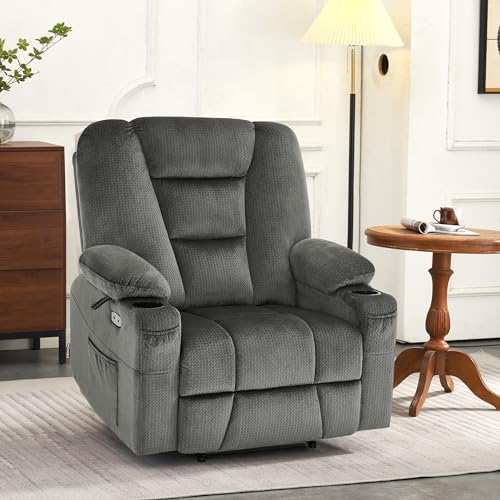 MCombo Small Power Lift Recliner Chair with Massage and Heat, Brown N356790