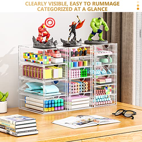 Acrylic Makeup Organizer with 19 Drawers, 4 Pack Clear Storage B90209
