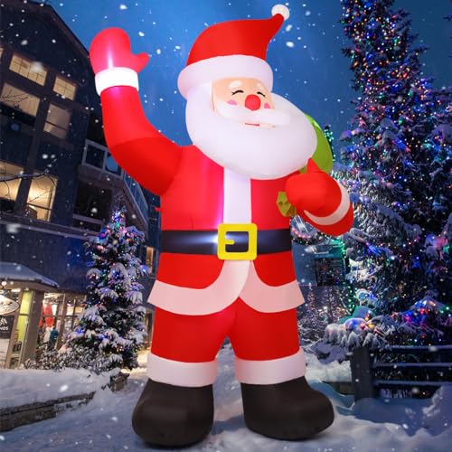COMIN 9 ft Animated Santa Inflatable Outdoor Christmas Decoration with LEDs P87967
