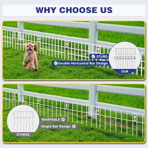 35 Panels Garden Fence Animal Barrier, 38ft x 13in No Dig Rustproof Metal Outdoor Wire Fencing E53834