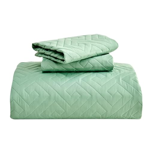 Oversized King Bedspreads 128x120 Quilted Reversible Coverlet Set Blue V6595
